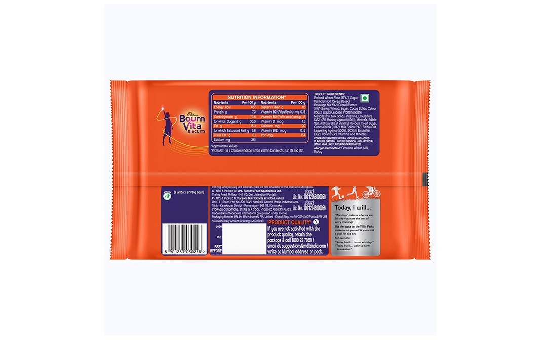 Cadbury Bournvita Biscuits    Pack  250 grams